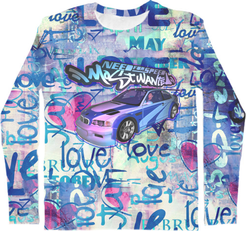 Men's Longsleeve Shirt 3D - NFS Most Wanted graffitti - Mfest