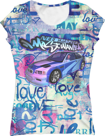 Women's T-Shirt 3D - NFS Most Wanted graffitti - Mfest