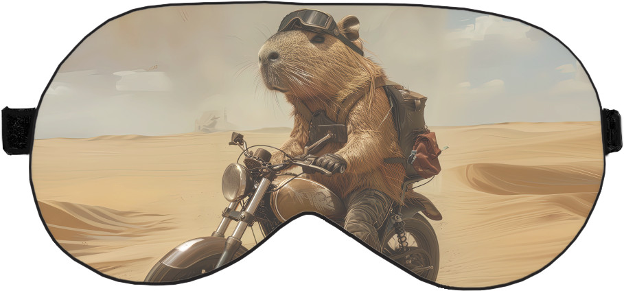 Sleep Mask 3D - Capybara biker - Mfest