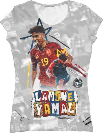 Women's T-Shirt 3D - Lamine Yamal  19 - Mfest