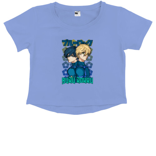 Kids' Premium Cropped T-Shirt - Blue Lock - Mfest