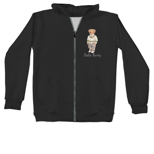 Unisex Zip-through Hoodie - Cute Bear, Стильный мишка - Mfest