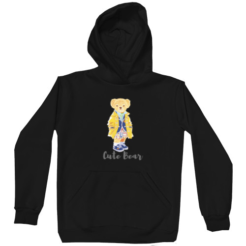 Unisex Hoodie - Cute Bear, Стильный мишка в желтом плаще  - Mfest