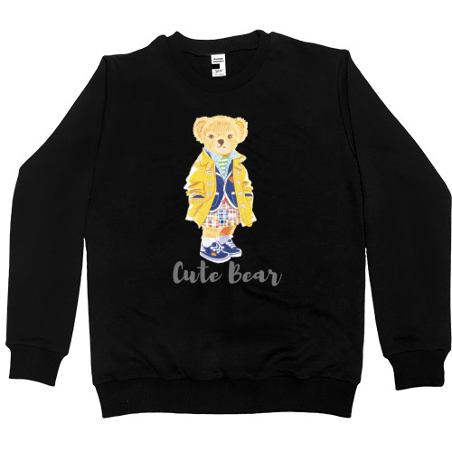 Kids' Premium Sweatshirt - Cute Bear, Стильный мишка в желтом плаще  - Mfest