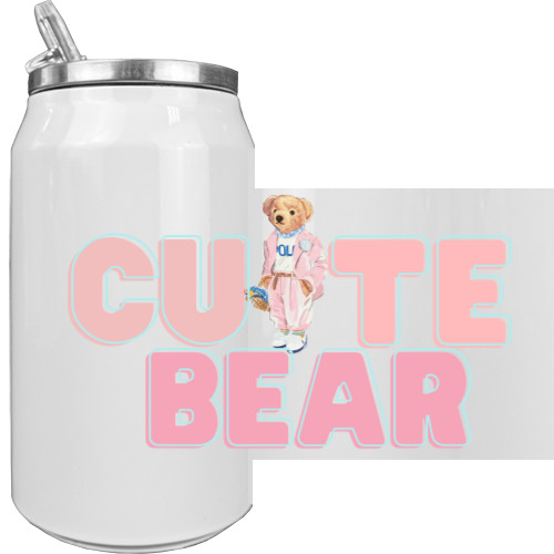 Aluminum Can - Cute Bear, Стильний напис зі стильним ведмедиком!  - Mfest