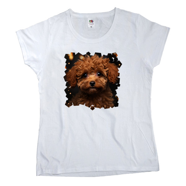 Women's T-shirt Fruit of the loom - Тoy poodle 2 - Mfest