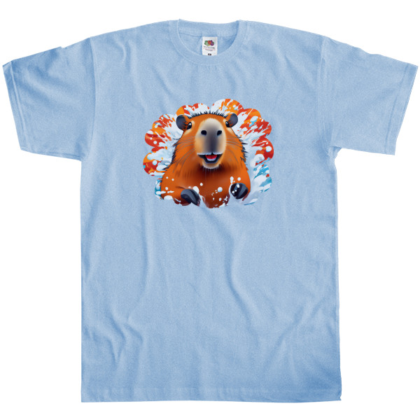 Men's T-Shirt Fruit of the loom - Happy capybara - Mfest