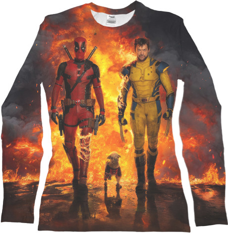 Women's Longsleeve Shirt 3D - Deadpool and Wolverine - Mfest