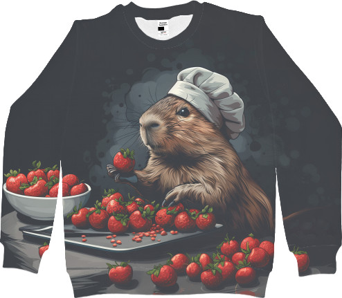 Women's Sweatshirt 3D -  Capybara cook - Mfest