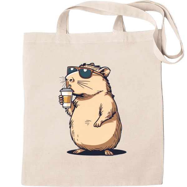 Capybara with coffee