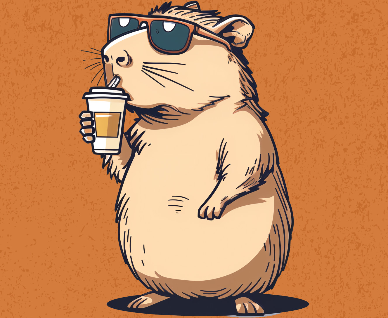 Capybara with coffee