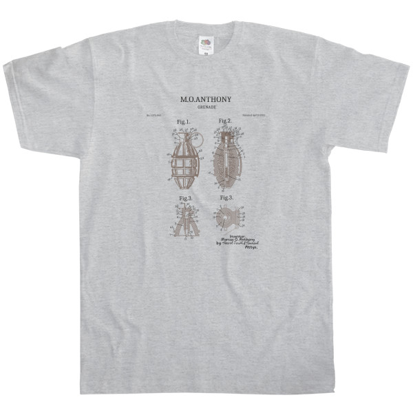 Men's T-Shirt Fruit of the loom - A patent for a hand grenade - Mfest