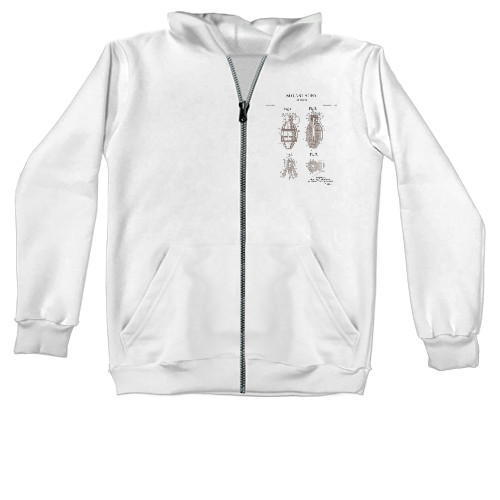 Unisex Zip-through Hoodie - A patent for a hand grenade - Mfest