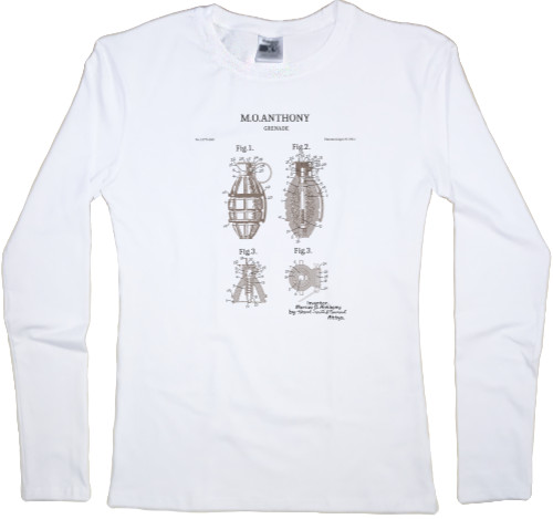 Women's Longsleeve Shirt - A patent for a hand grenade - Mfest