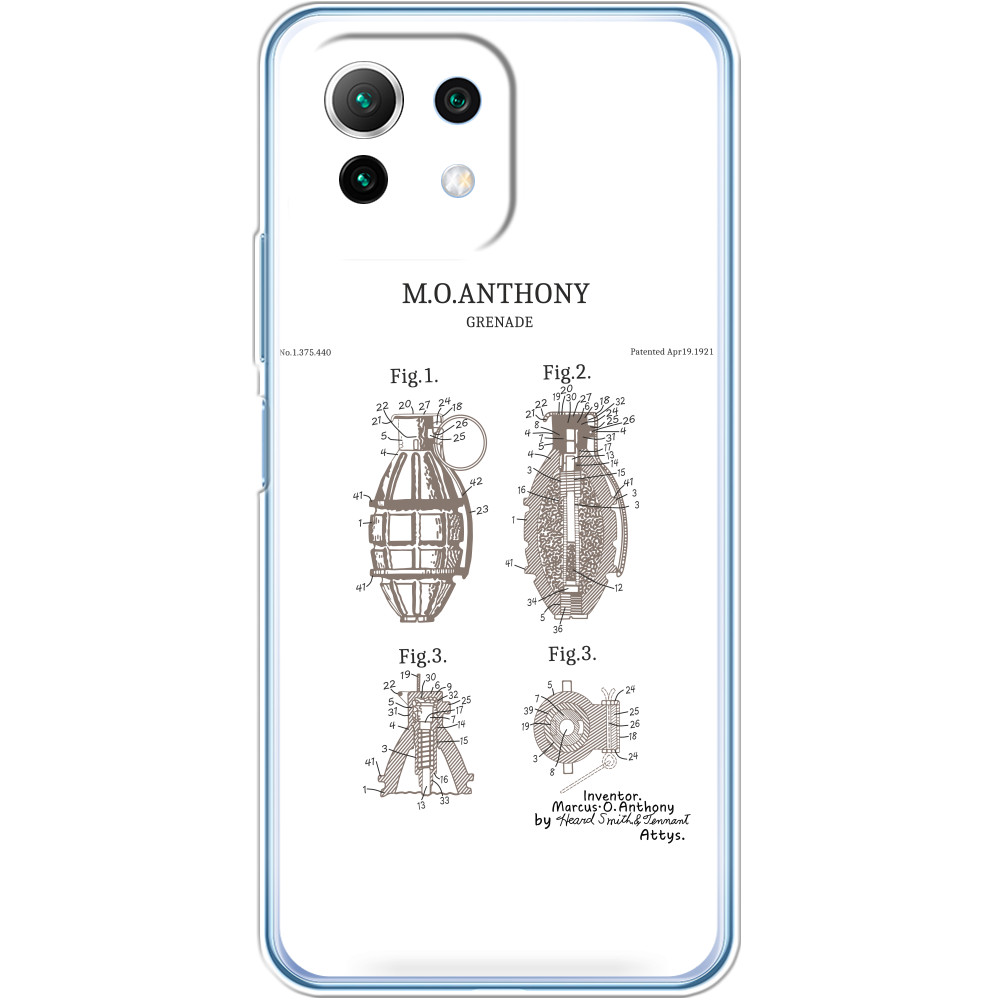 A patent for a hand grenade