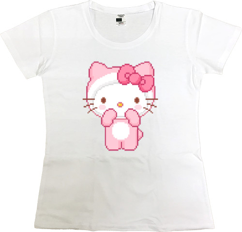 Women's Premium T-Shirt - Cute pixel kitty - Mfest