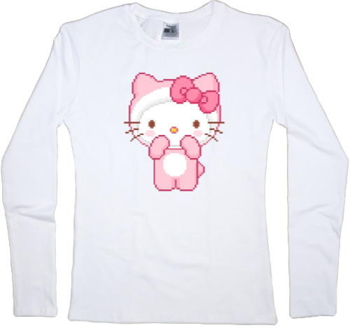 Women's Longsleeve Shirt - Cute pixel kitty - Mfest