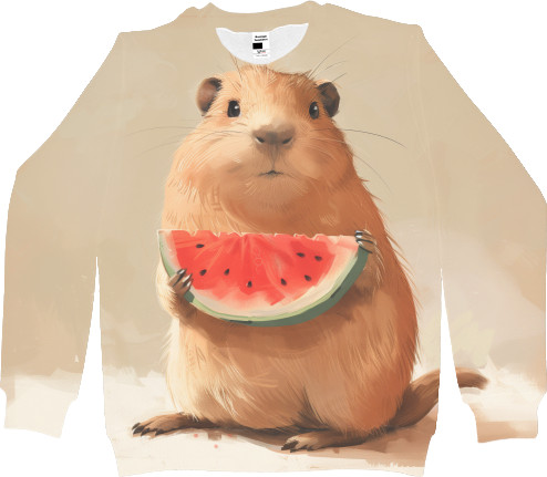 Capybara and watermelon