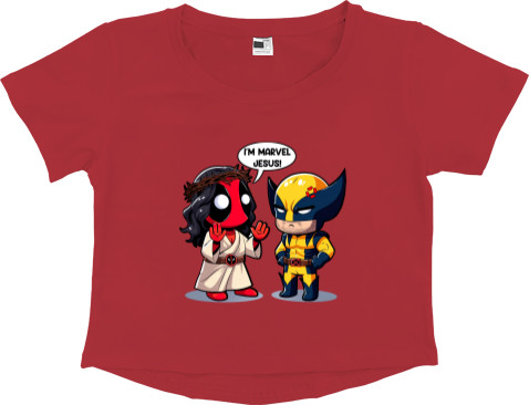 Women's Cropped Premium T-Shirt - Deadpool and Wolverine 11 - Mfest