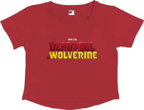 Women's Cropped Premium T-Shirt - Deadpool and Wolverine logo - Mfest