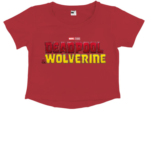 Kids' Premium Cropped T-Shirt - Deadpool and Wolverine logo - Mfest