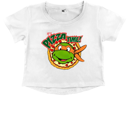 Kids' Premium Cropped T-Shirt - PizzaTime - Mfest