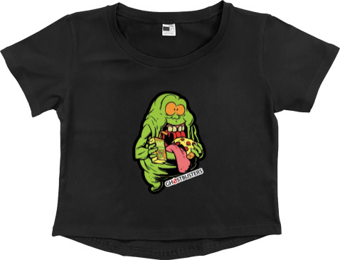 Women's Cropped Premium T-Shirt - Slime Ghostbusters - Mfest