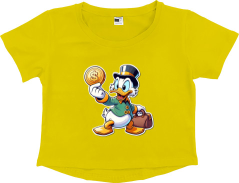 Women's Cropped Premium T-Shirt - Scrooge McDuck 1 - Mfest