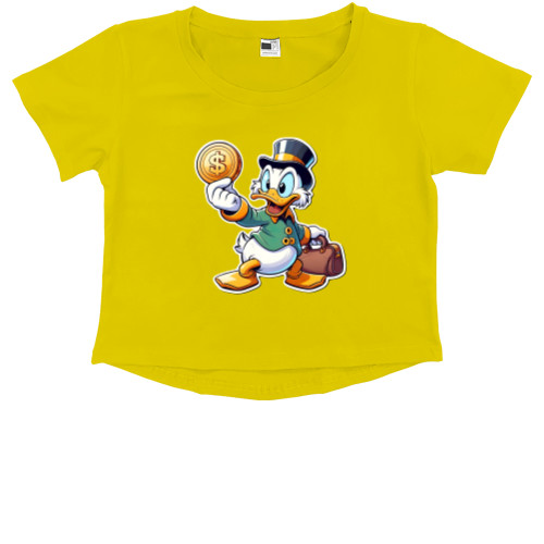 Kids' Premium Cropped T-Shirt - Scrooge McDuck 1 - Mfest