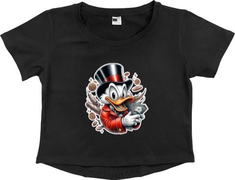 Women's Cropped Premium T-Shirt - Scrooge McDuck 2 - Mfest