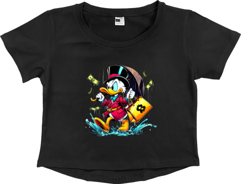 Women's Cropped Premium T-Shirt - Scrooge McDuck 4 - Mfest