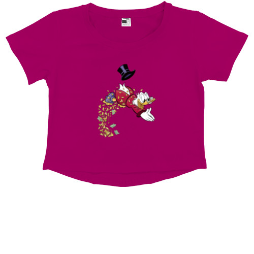 Kids' Premium Cropped T-Shirt - Scrooge McDuck 5 - Mfest