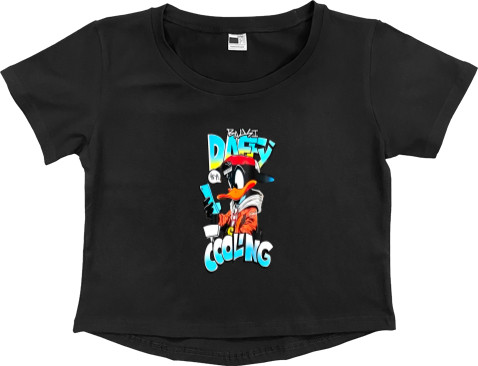 Women's Cropped Premium T-Shirt -  Daffy Duck - Mfest