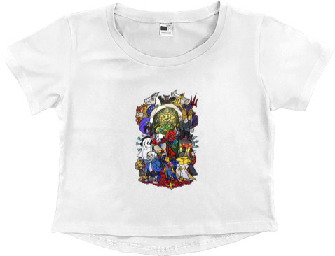 Women's Cropped Premium T-Shirt - Undertale Stained glass - Mfest