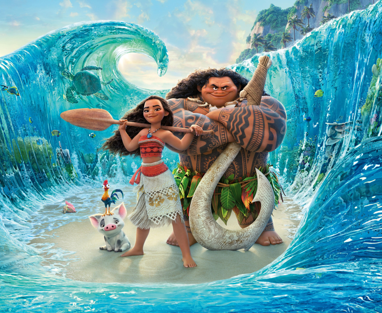 Mouse Pad - Moana Maui Pua And Hei Hei - Mfest