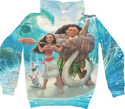 Kids' Hoodie 3D - Moana Maui Pua And Hei Hei - Mfest