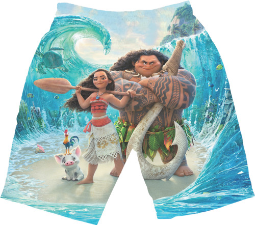 Men's Shorts 3D - Moana Maui Pua And Hei Hei - Mfest