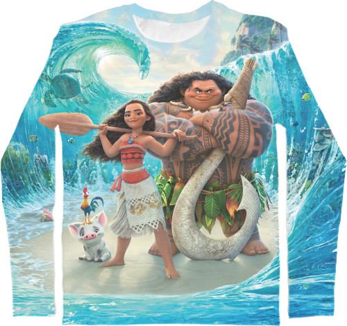 Men's Longsleeve Shirt 3D - Moana Maui Pua And Hei Hei - Mfest