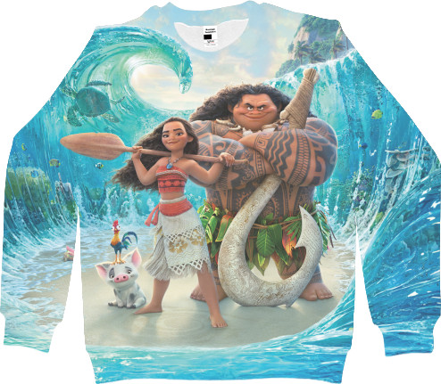 Women's Sweatshirt 3D - Moana Maui Pua And Hei Hei - Mfest