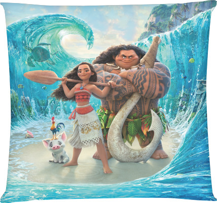 Square Throw Pillow - Moana Maui Pua And Hei Hei - Mfest