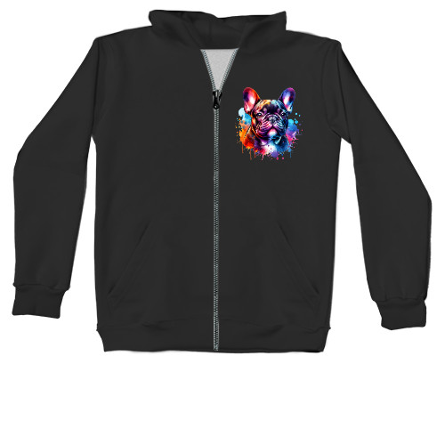 Unisex Zip-through Hoodie - French bulldog - Mfest