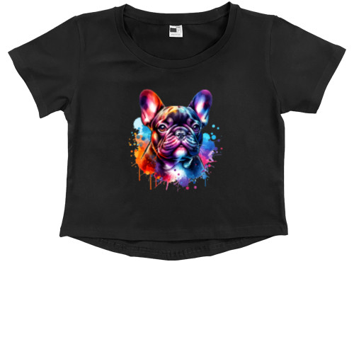 Kids' Premium Cropped T-Shirt - French bulldog - Mfest