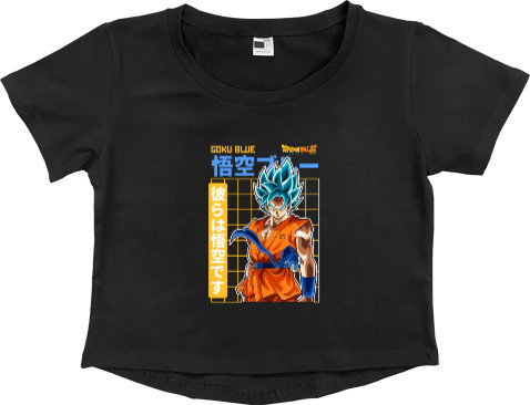 Women's Cropped Premium T-Shirt - Blue Goku - Mfest