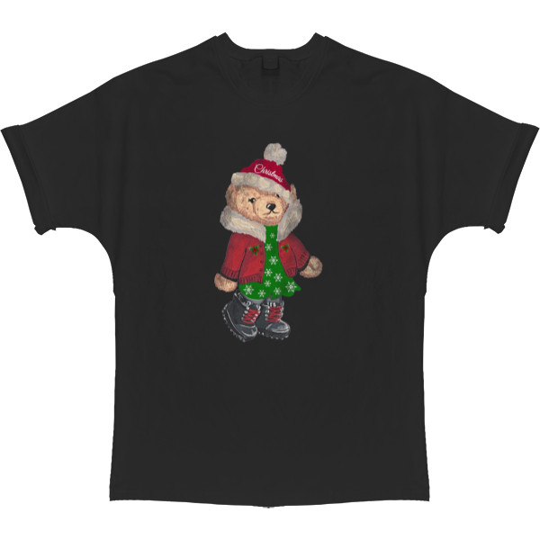 T-shirt Oversize - Christmas Bear, Cute Christmas Teddy Bear - Mfest