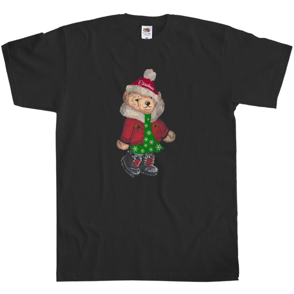 Футболка Класика Дитяча Fruit of the loom - Christmas Bear, Cute Christmas Teddy Bear - Mfest