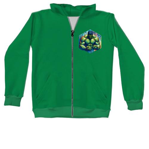 Unisex Zip-through Hoodie - Hulk art - Mfest