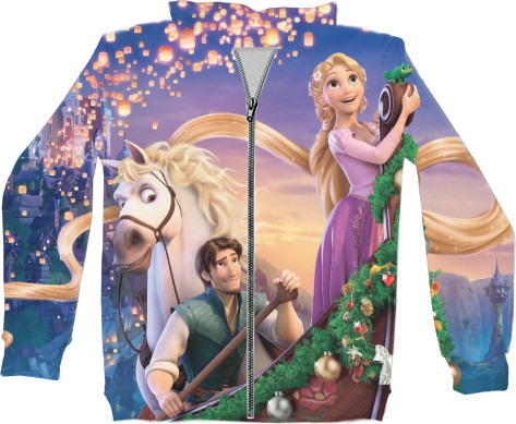 Unisex Zip-through Hoodie 3D -  Rapunzel - Mfest