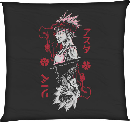 Square Throw Pillow - Black Clover Asta - Mfest