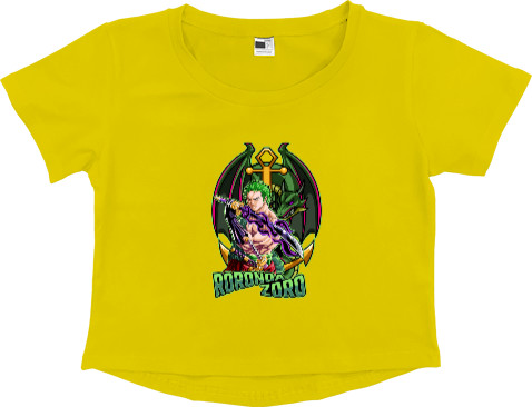 Women's Cropped Premium T-Shirt - Zoro One Piece - Mfest