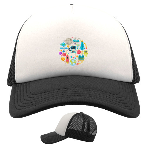 Kids' Trucker Cap - Space Color Composition - Mfest